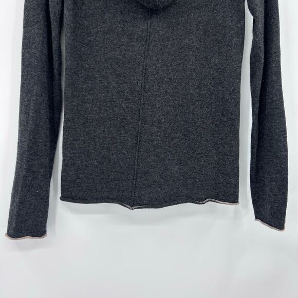 Banana Republic Cashmere Wool Zip Up Hoodie Gray Knit Sweater Jacket Womens XS - Picture 11 of 11
